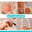 Kit 4 a 24 Capas Protetoras De Silicone Para Pés De Cadeira E De Mesa 20 A 35 Mm Com Feltro Adesivo