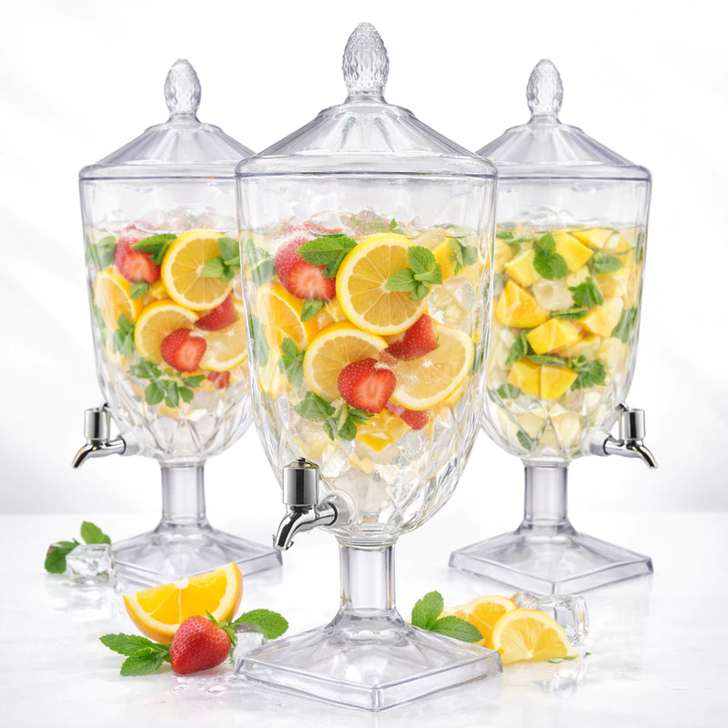 Suqueira Dispenser 4,5L Cristal Acrílico Resistente a Riscos Com Torneira
